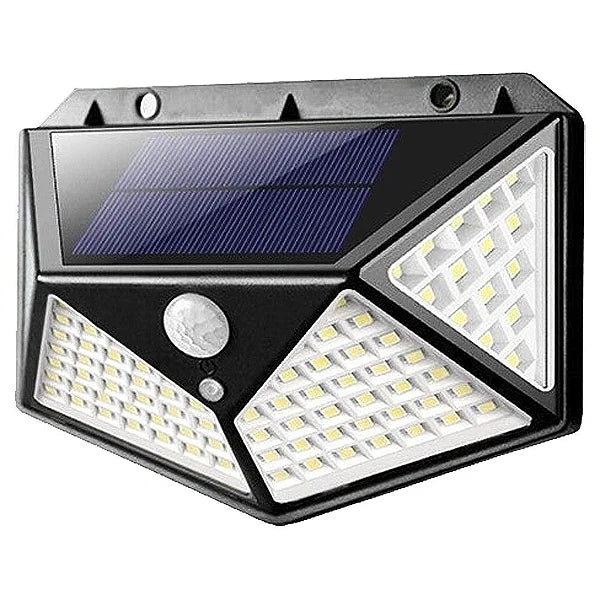 Luminária/Luz/Luz de Emergência pra Parede c/ Placa Solar 100 Led Sensor de Presença Com 3 Funções-ENVIO IMEDIATO P/ TODO BRASIL